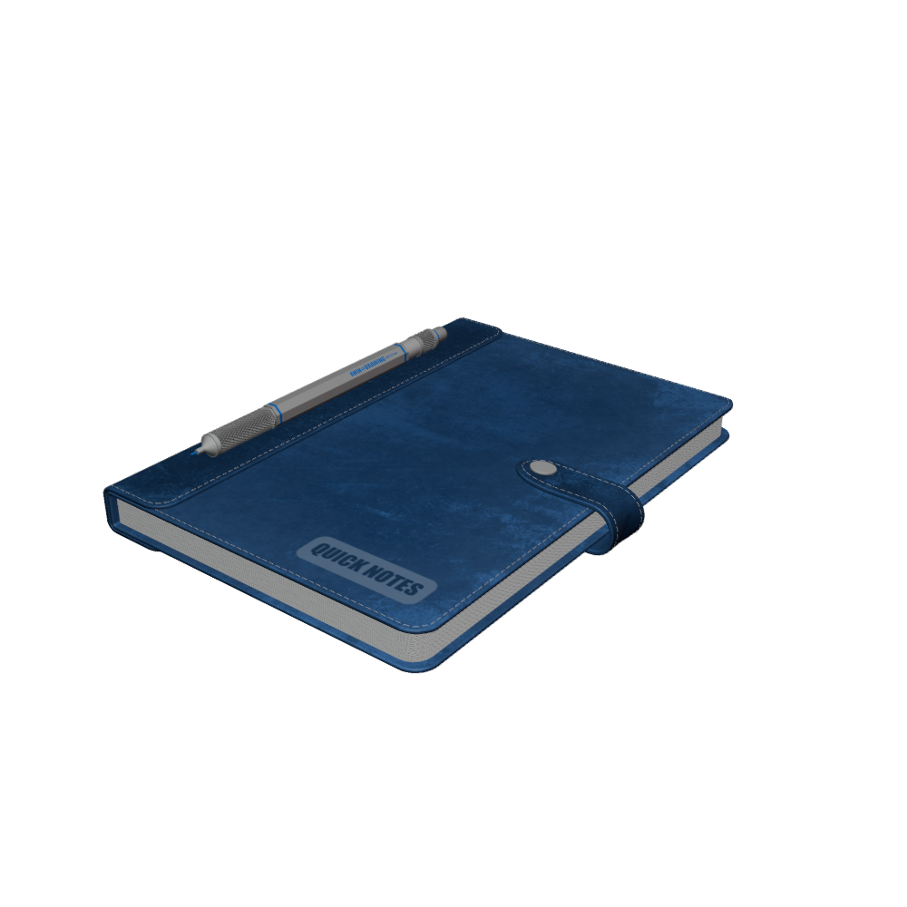 Luxury Blue Leather Journal Notebook 3D Model