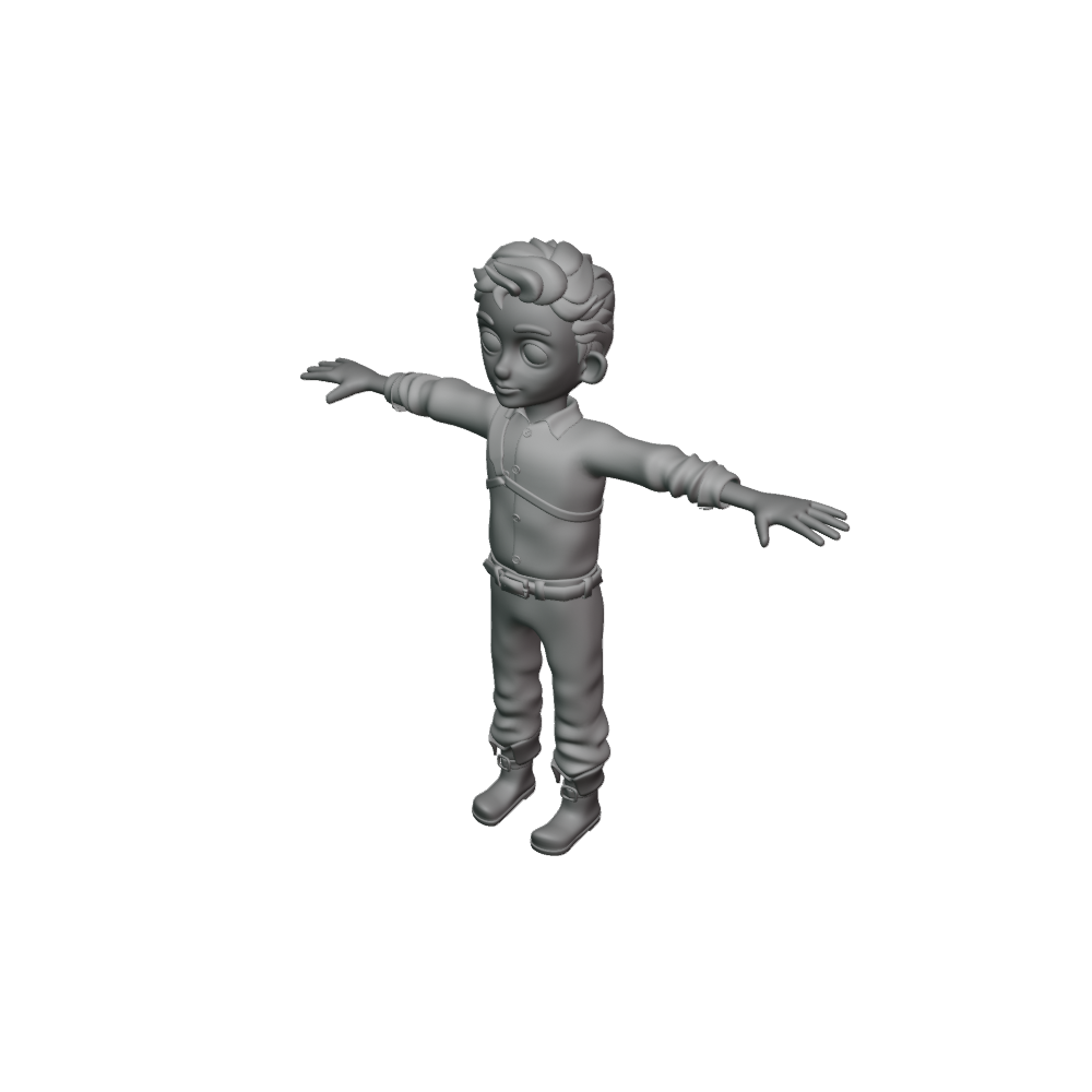 Stylized 3D Character Figurine Model